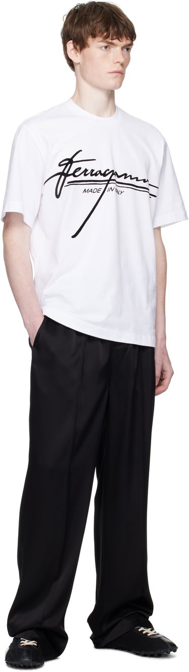 T-paita FERRAGAMO Ferragamo Signature Crew Neck T-Shirt Valkoinen | 786470, 3