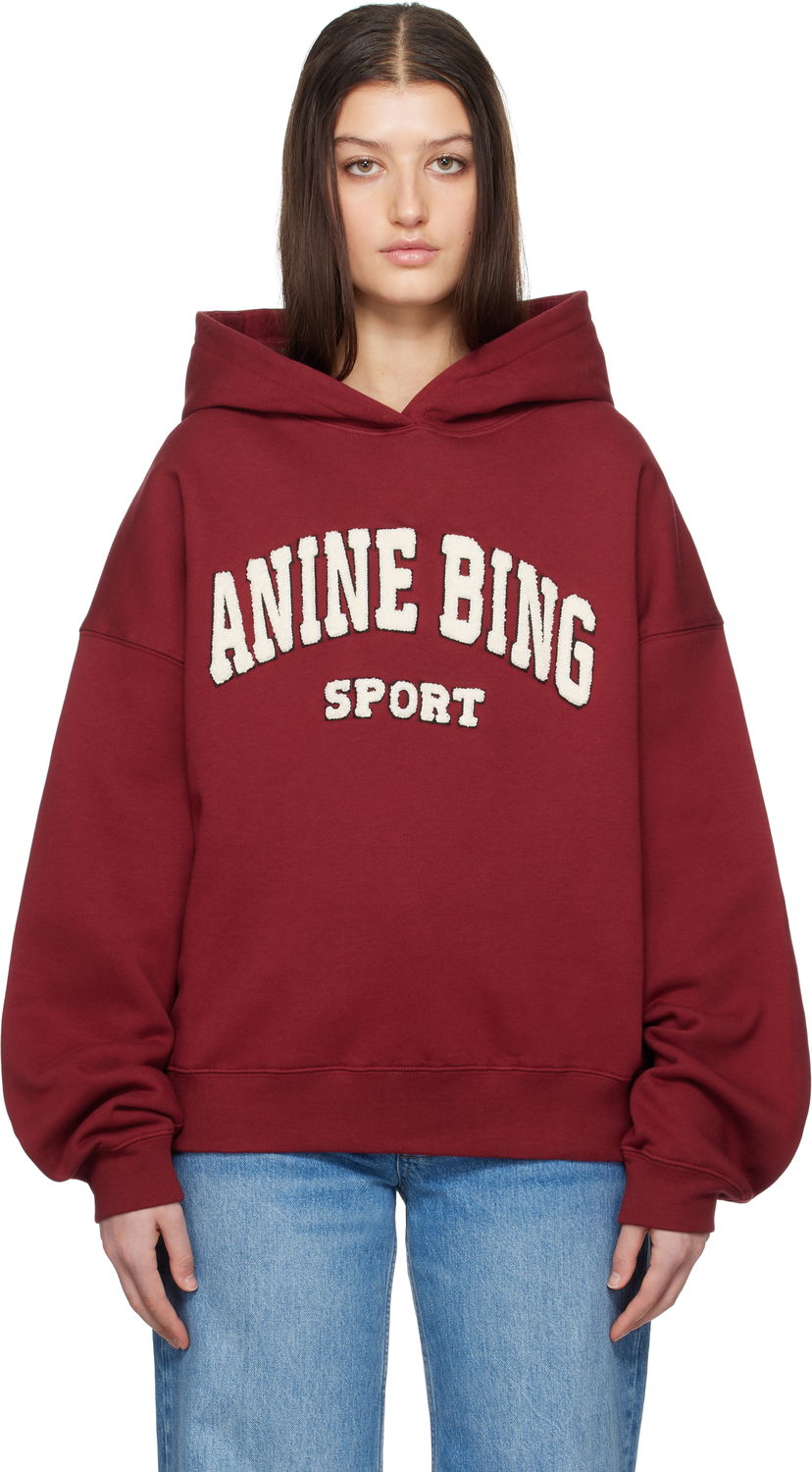Huppari Anine Bing Anine Bing Alec 'Sport' Hoodie Burgundia | A-08-5230-019-RED5