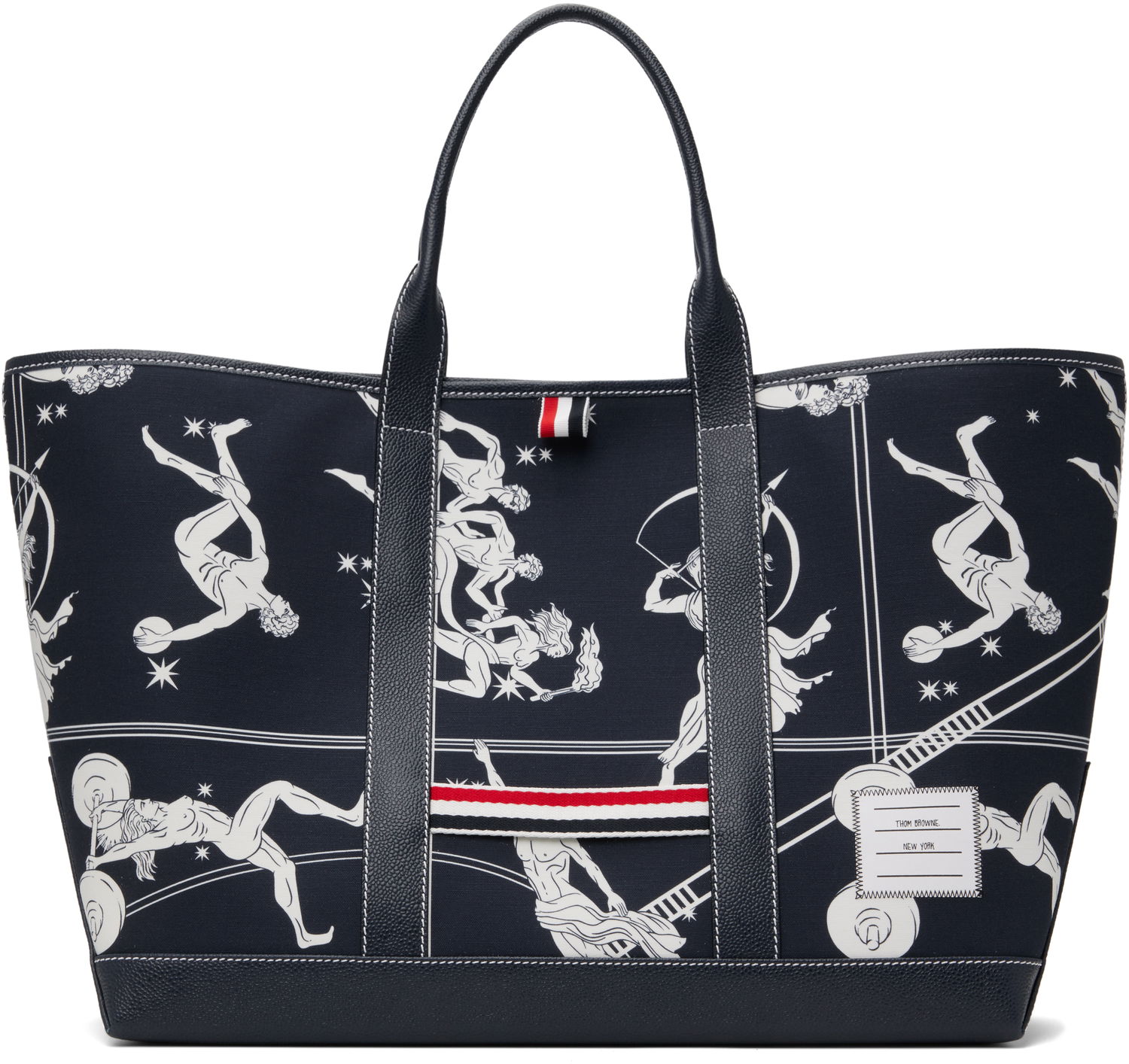 Kangaskassi Thom Browne Thom Browne Olympic Constellation Medium Tool Tote Tummansininen | MAG389A-F0891, 0
