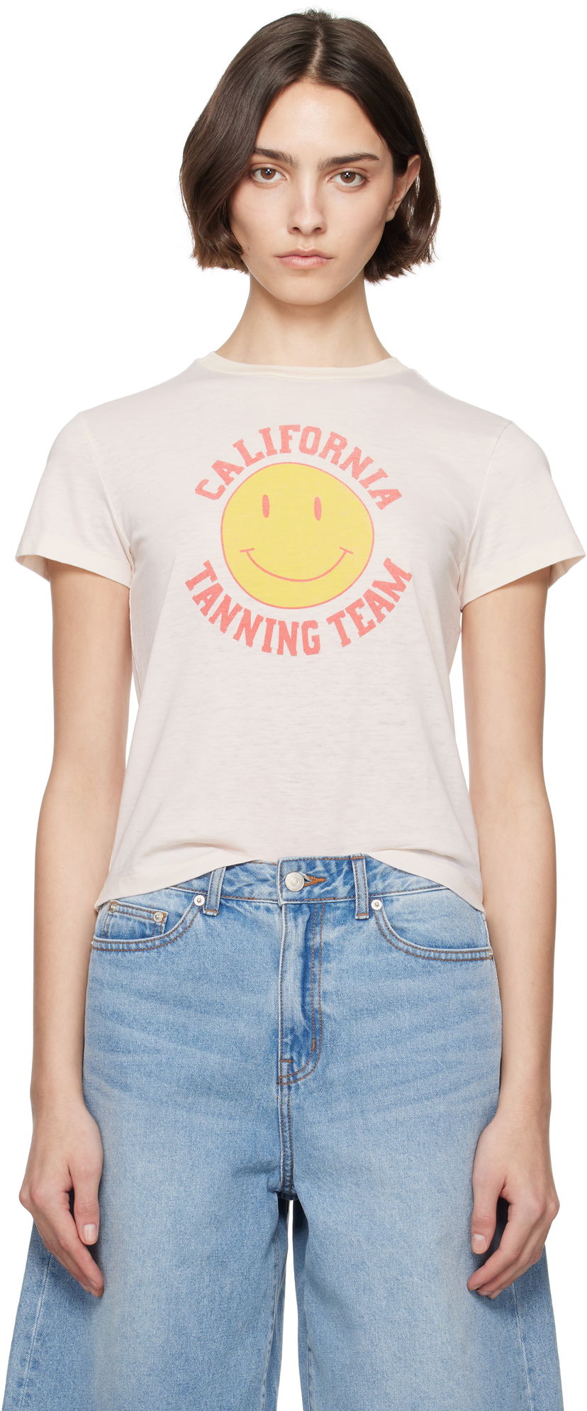 T-paita RE/DONE Re/Done Classic 'Tanning' T-shirt Beige | 792-02WCGT321