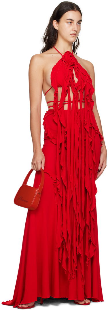 Hame Blumarine Blumarine Ruffled Maxi Skirt Punainen | P344G007A, 3