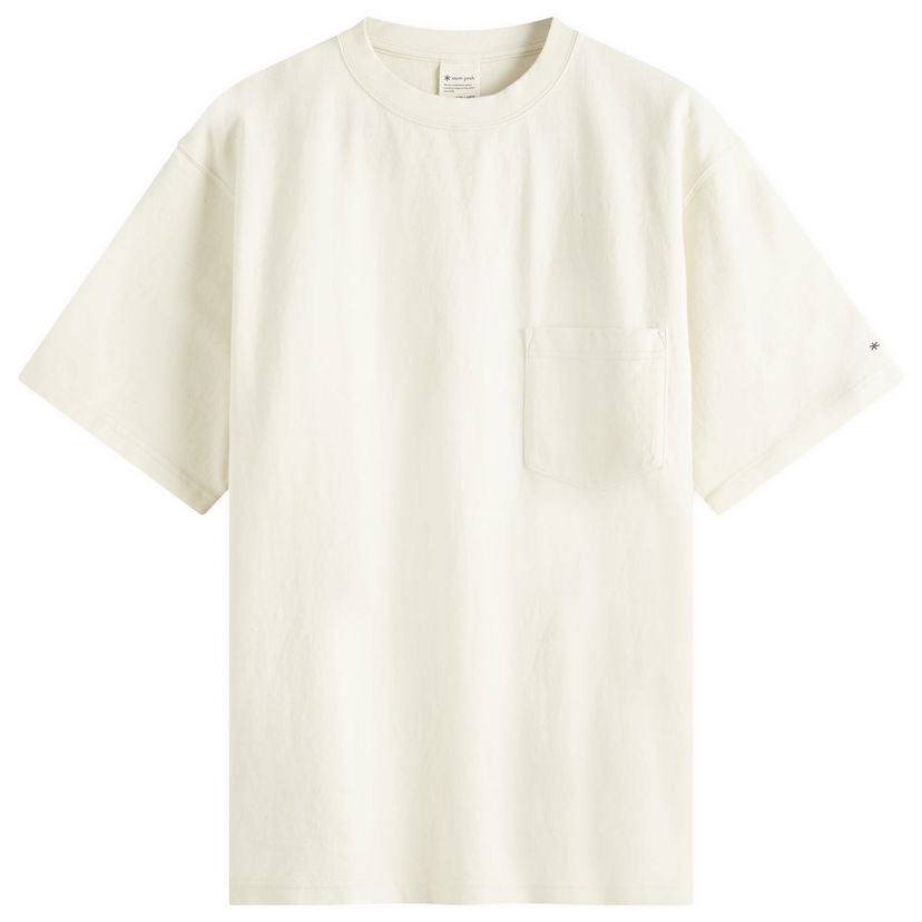 T-paita Snow Peak Recycled Cotton Heavy Pocket T-Shirt, Size Large Valkoinen | TS-22SU401R-EC