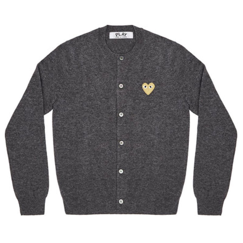 Villapaita Comme des Garçons Play Gold Heart Knit Cardigan Harmaa | AZ-N049-051-3