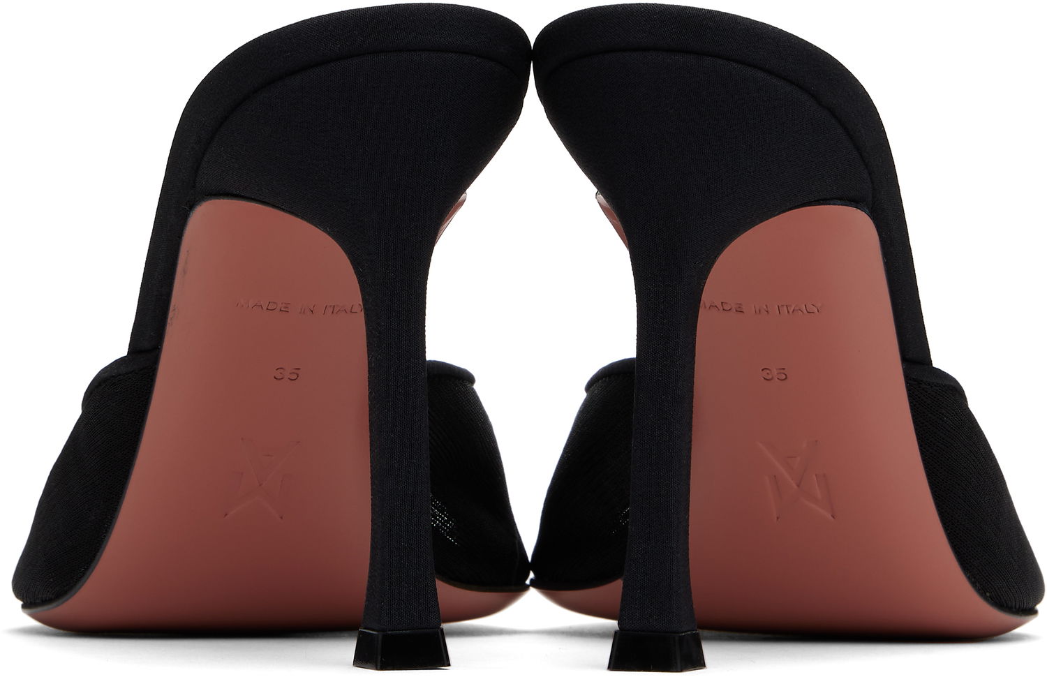 Asusteet Amina Muaddi Amina Muaddi Alexa Mesh Slipper 95 Heeled Sandals Musta | ALEXA MESH SLIPPER, 1