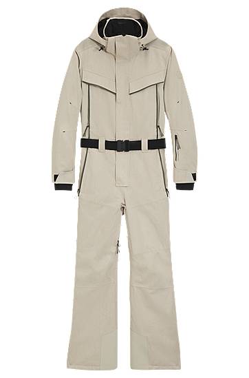 Haalari BOSS Ski suit in water-repellent herringbone fabric Beige | 50544363