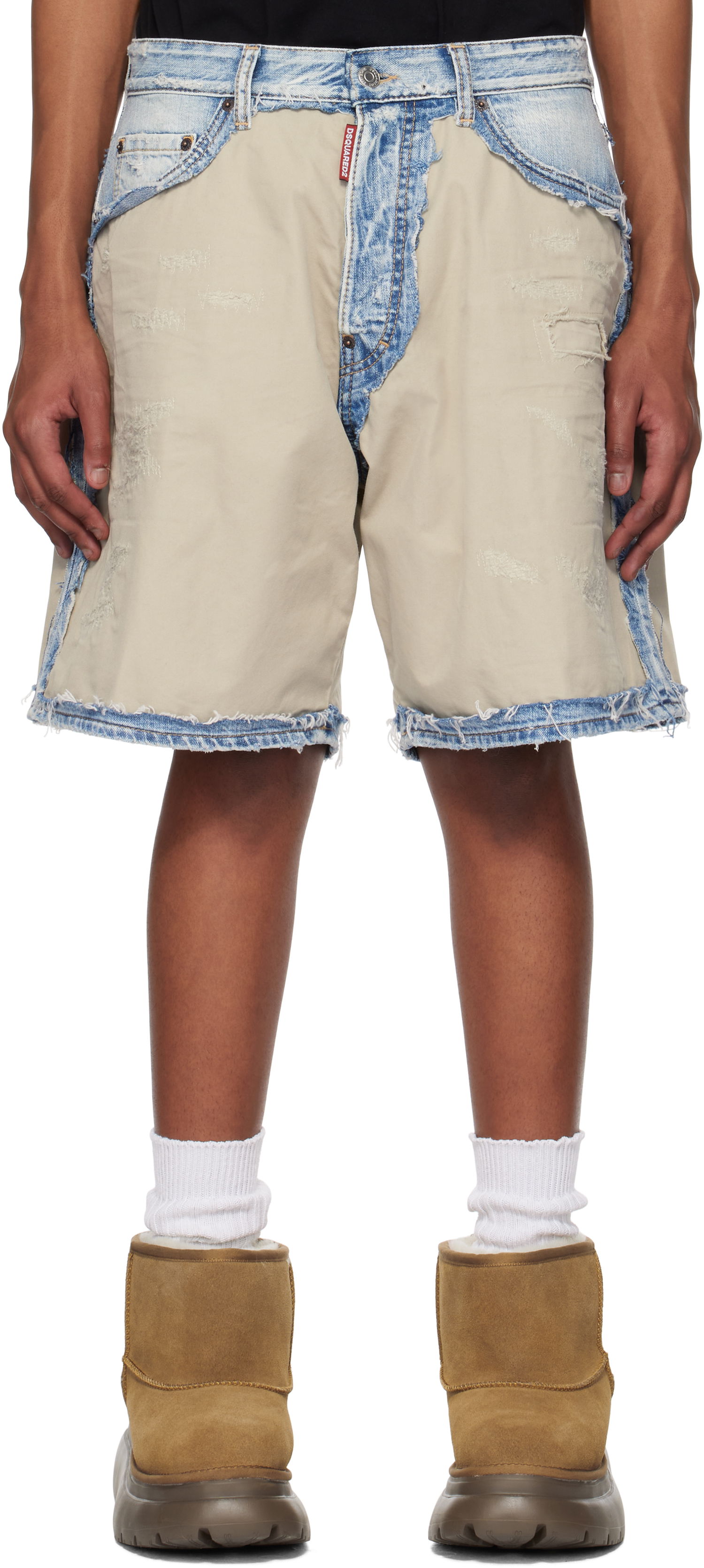 Shortsit DSQUARED2 Dsquared2 Super Ripped Mixed Boxer Denim Shorts Sininen | S74MU0878_S30309, 0
