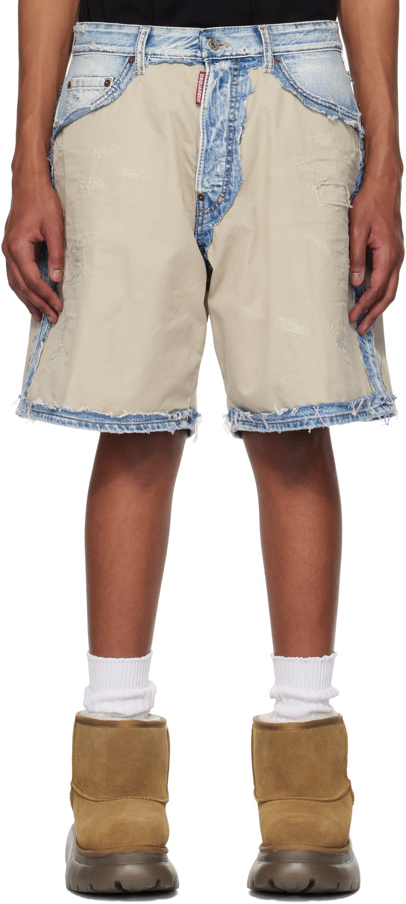 Shortsit DSQUARED2 Dsquared2 Super Ripped Mixed Boxer Denim Shorts Sininen | S74MU0878_S30309