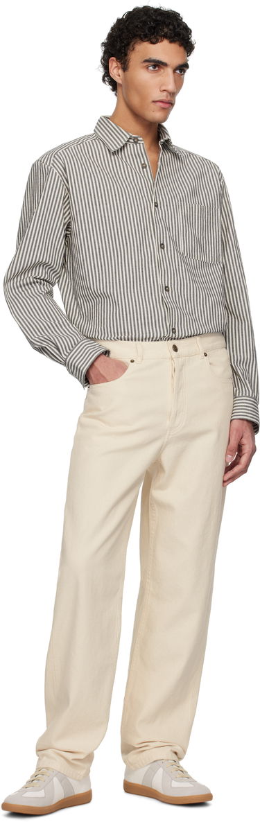 Paita A.P.C. A.P.C. Malo Striped Overshirt Beige | COHGG-H32023, 4