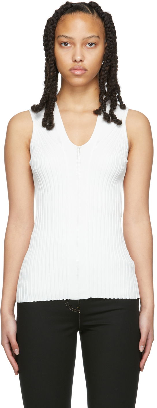 Tankkitoppi Helmut Lang Helmut Lang Rib Knit Sleeveless Top Valkoinen | M01HW703
