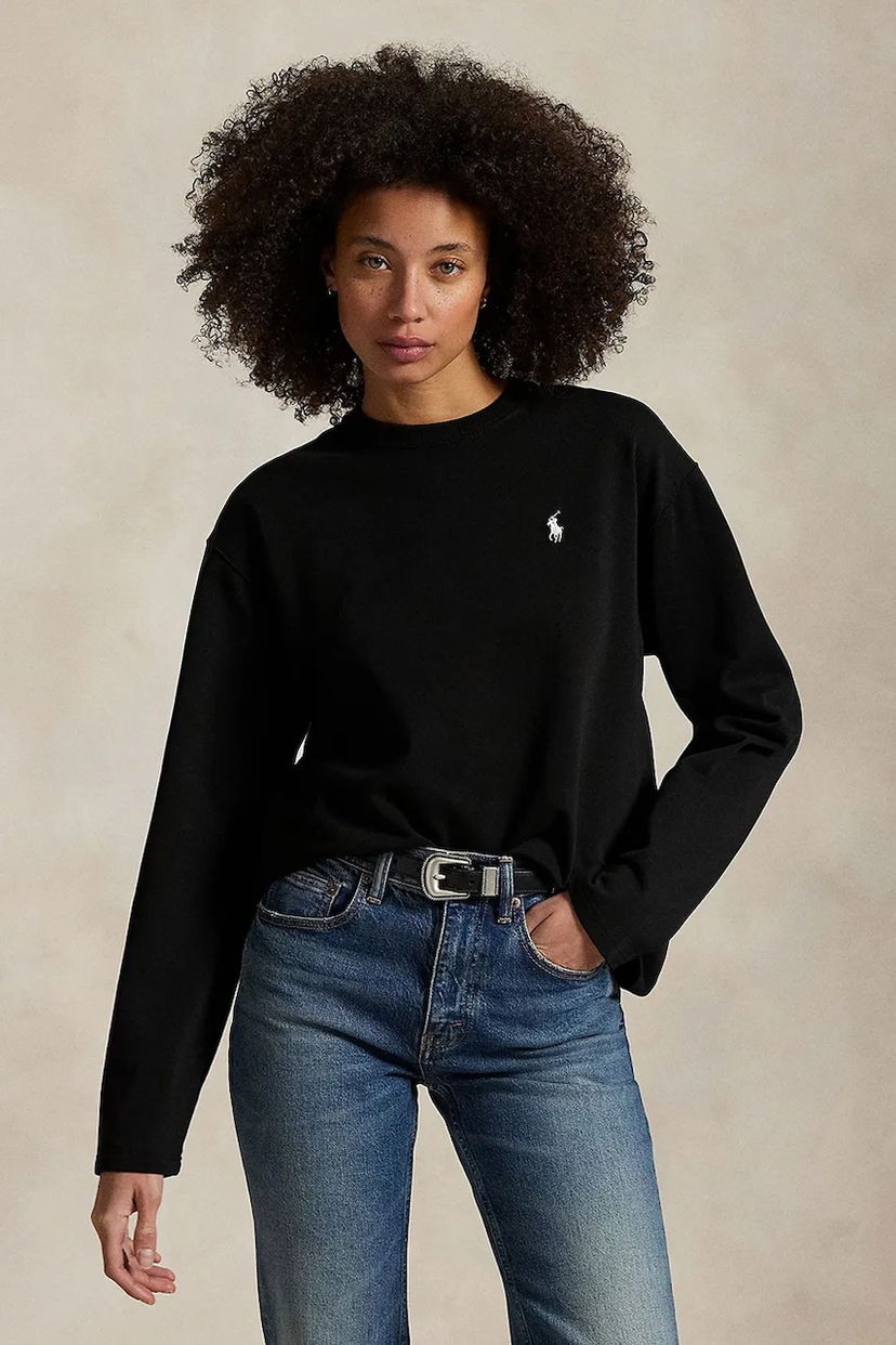 T-paita Polo by Ralph Lauren Polo Ralph Lauren Long Sleeve T-Shirt Musta | 211967105