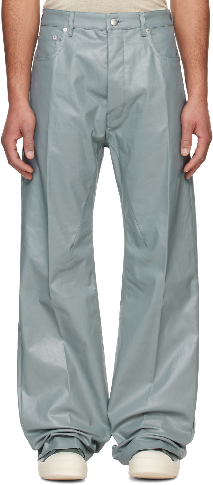 Housut Rick Owens Rick Owens Hollywood Geth Leather Trousers Vihreä | RU01E5333 SCT