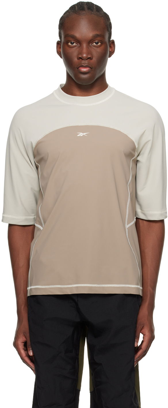 T-paita Reebok Classics Ribbed Training T-Shirt Beige | RMVA001C99FAB0011761