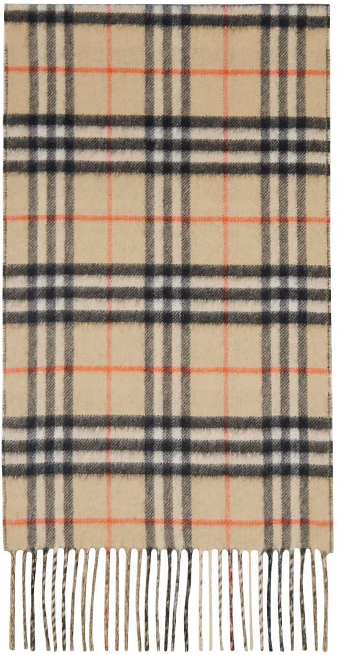 Huivi Burberry Reversible Check Cashmere Scarf Beige | 8095702