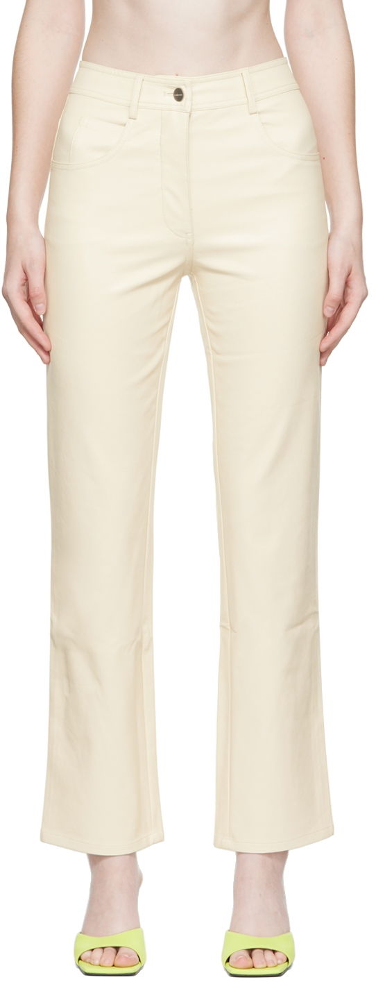 Housut Miaou Miaou Junior Faux-Leather Pants Beige | 1010-CL-CRE-PU
