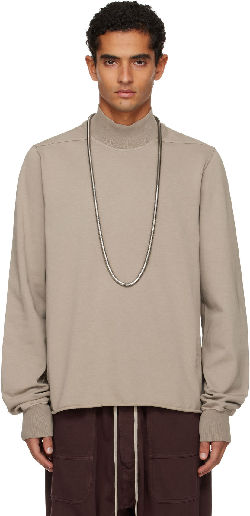 Villapaita Rick Owens Rick Owens DRKSHDW Concordians Headon DBL Turtleneck Beige | DU02E7263 RIG