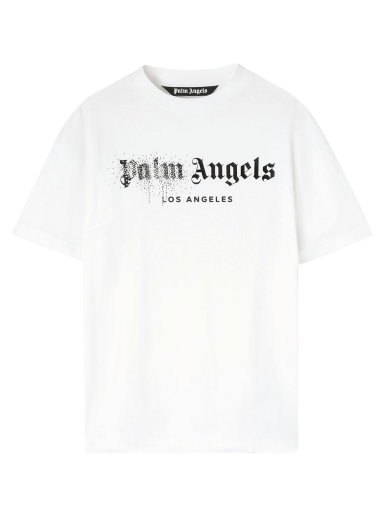 T-paita Palm Angels Rhinestone Sprayed Classic Tee Valkoinen | PMAA001F22JER0120110
