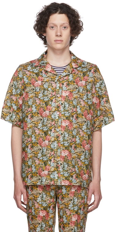Paita Erdem Floral-Print Short Sleeve Shirt Vihreä | MV22_503MLFL PHILIP SHIRT, 0