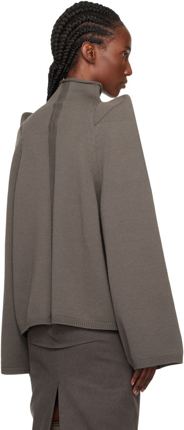 Villapaita Rick Owens Concordians Con Ribbed Knit Structured Shoulder Turtleneck Harmaa | RO02E4657 KWVLH, 2
