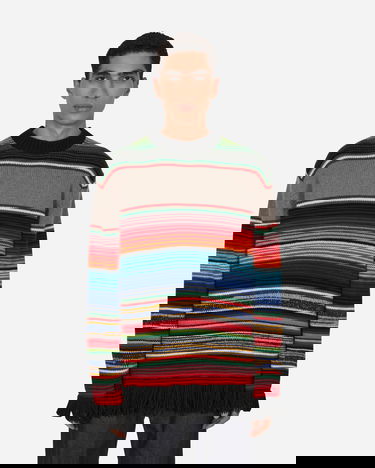 Villapaita Junya Watanabe Fringe Striped Crewneck Sweater Monivärinen | WJ-N009-W22  1, 0