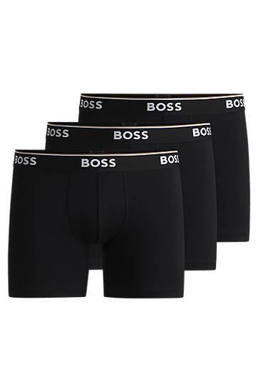 Nyrkkeilijät BOSS Three-pack of stretch-cotton boxer briefs Musta | 50475282