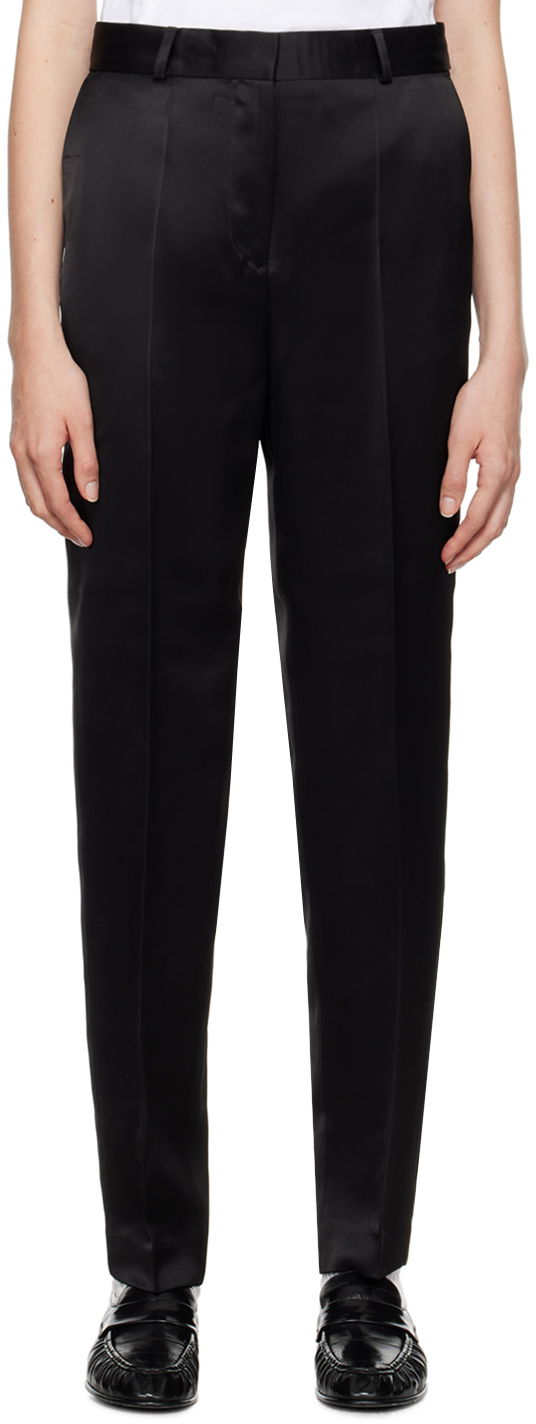 Housut TOTEME Low-Waist Satin Trousers Musta | 244-WRB0228-FB0208