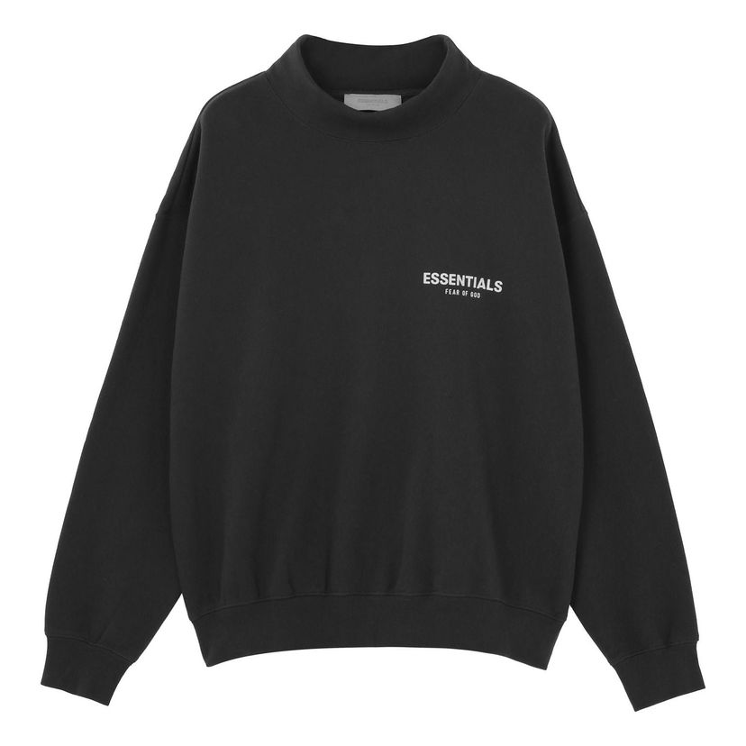 Villapaita Fear of God Essentials Mock Neck Sweatshirt Musta | FOG-SS22-250