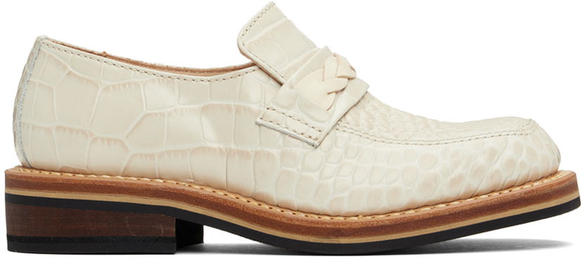Tennarit ja kengät OUR LEGACY Nakano Braided Croc-Embossed Loafers Valkoinen | A4247NVC
