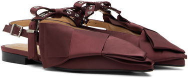 Asusteet GANNI GANNI Big Bow Slingback Flats Burgundia | S2860, 3