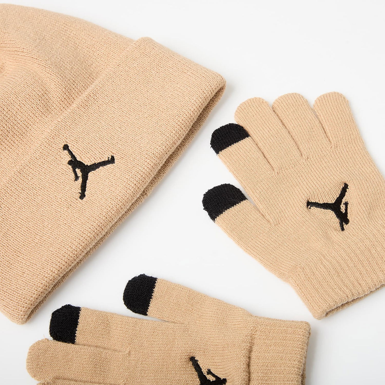 Verryttelypuku Jordan Jordan Essentials Beanie and Gloves Set Beige | 9A0836-X0L, 1