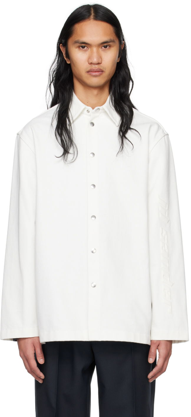 Paita Jil Sander Embossed Denim Shirt Valkoinen | J21DL0137_J46463