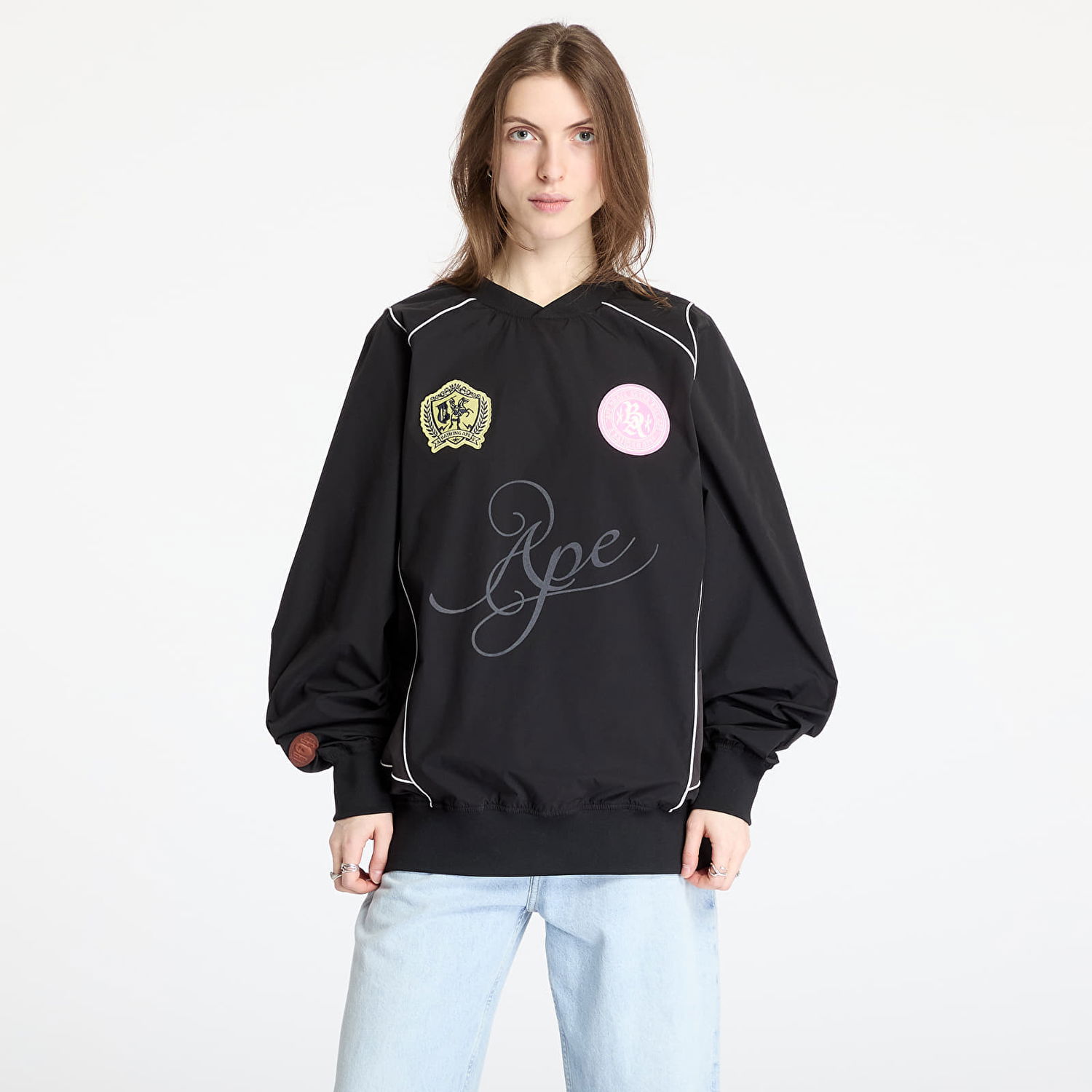 Huppari BAPE A BATHING APE Multi Logo Relaxed Fit Pullover Musta | 001SWL301317MBLK, 0