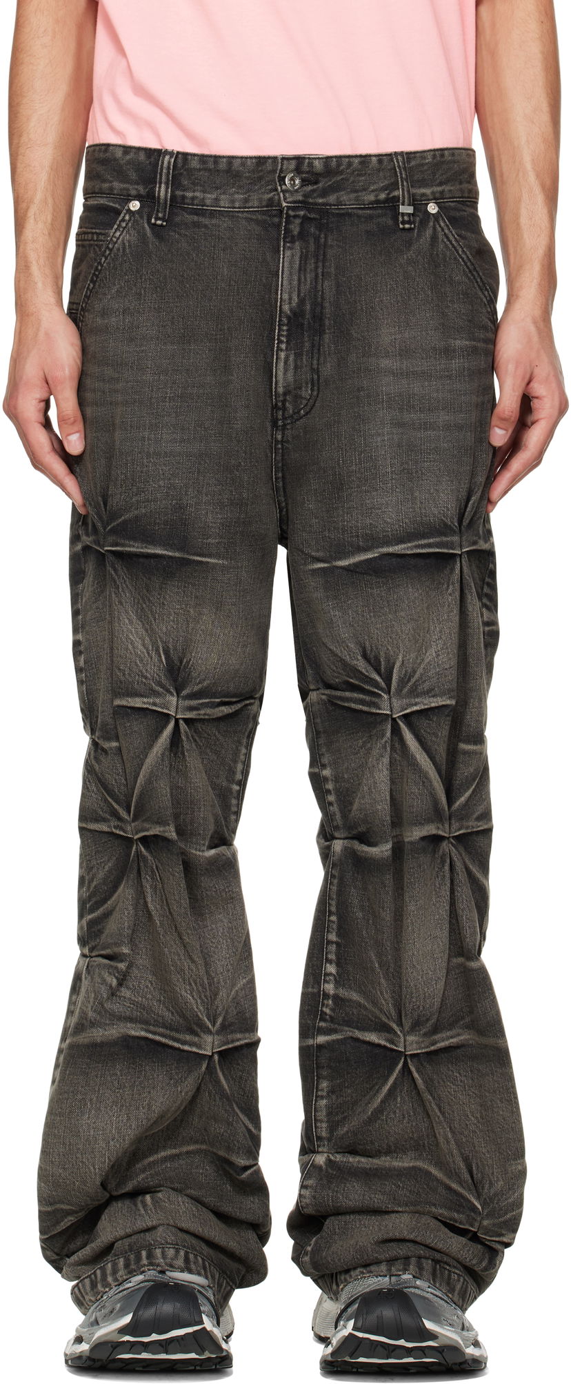 Jeans We11done We11done Wrinkled Jeans Musta | WD-DP1-25-365-M-BK
