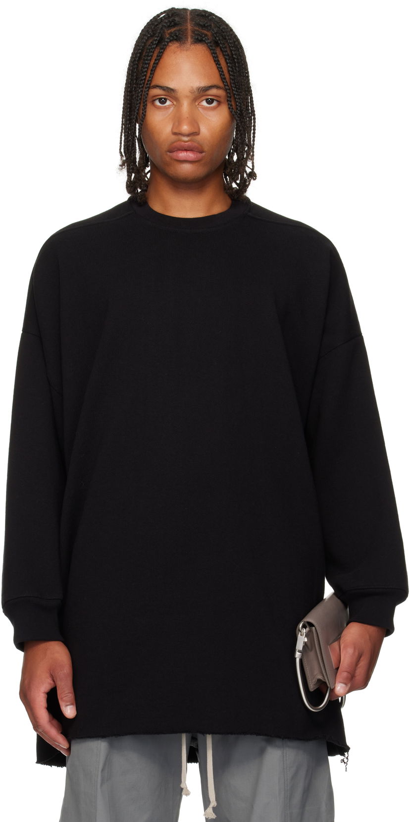 Huppari Rick Owens Rick Owens Concordians Tommy Long Sleeve Sweatshirt Musta | RU02E1276 JTC