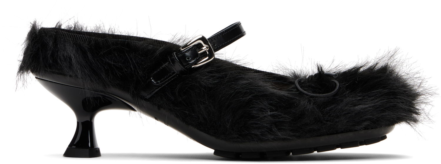 Korut Simone Rocha Simone Rocha Faux Fur Grip Mule Heels Musta | HBG1 1090, 0