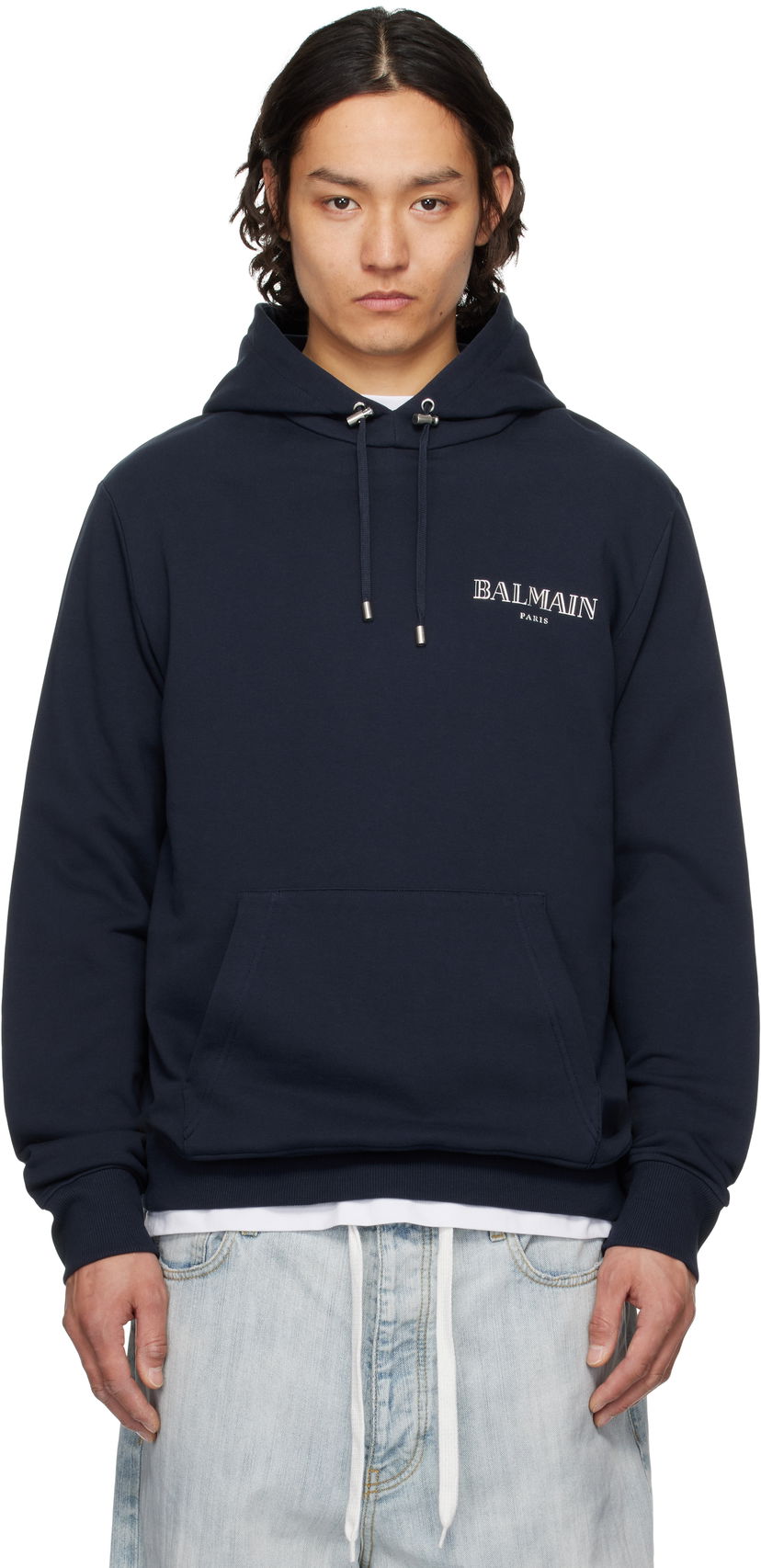 Huppari Balmain Balmain Vintage Gel Hoodie Tummansininen | EH0JT047BC98