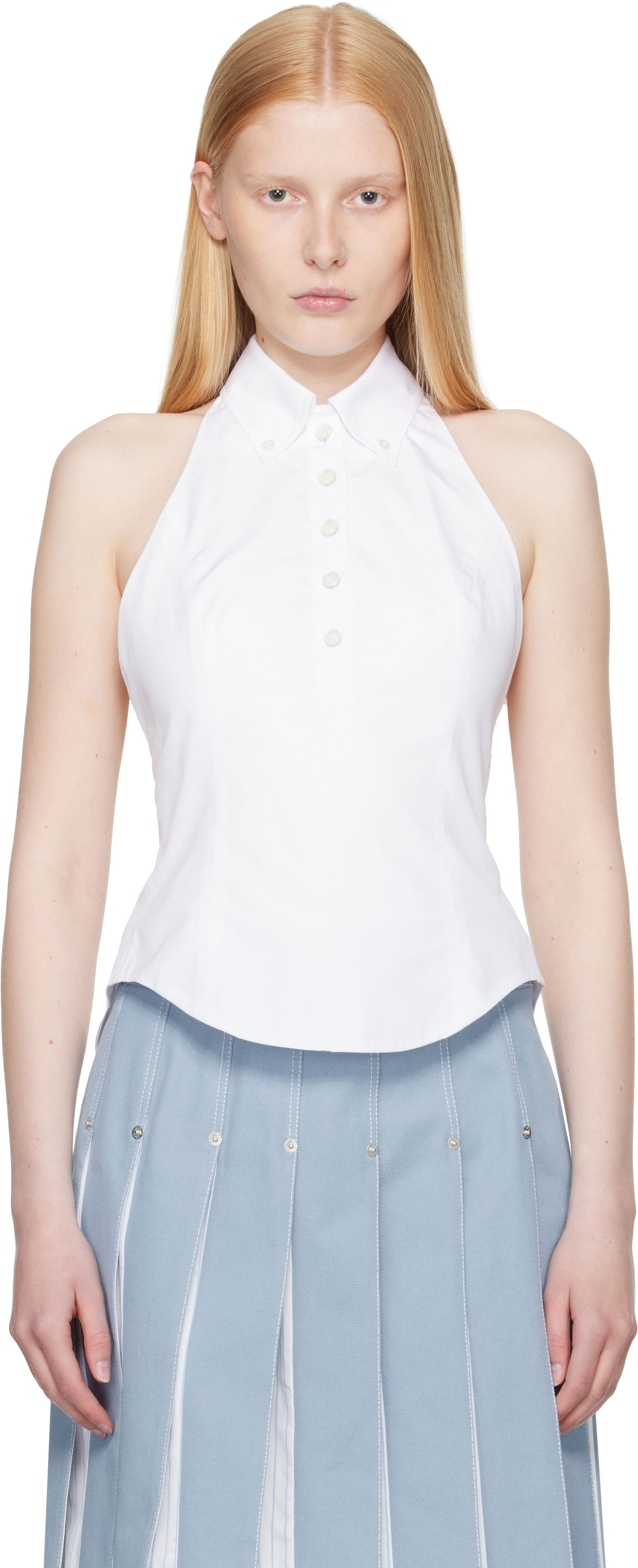 Tankkitoppi Thom Browne Thom Browne Halter Top Valkoinen | FLL201A-03113, 0