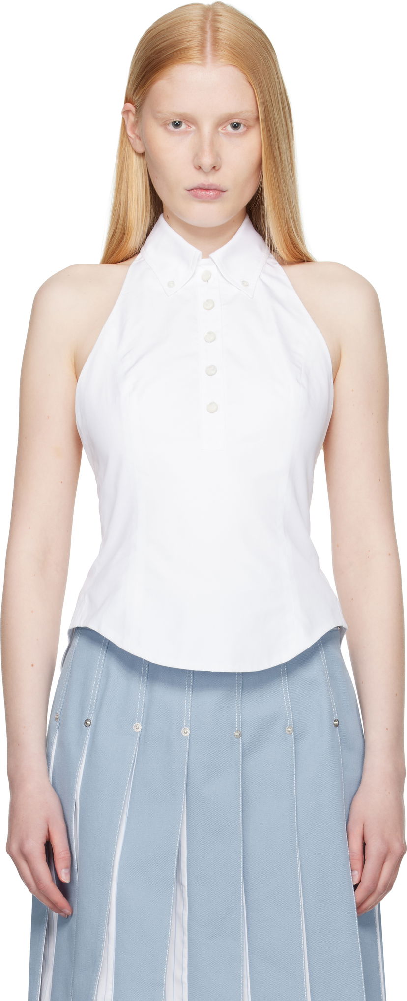Tankkitoppi Thom Browne Thom Browne Halter Top Valkoinen | FLL201A-03113