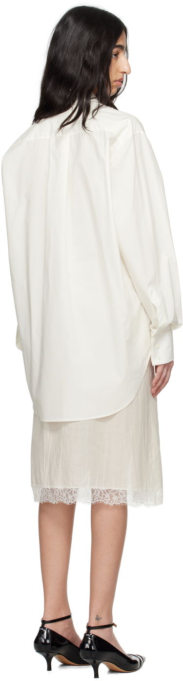 Paita Maison Margiela MM6 Maison Margiela Cotton Poplin & Voile Midi Dress Valkoinen | S62DD0044 MTN076, 2