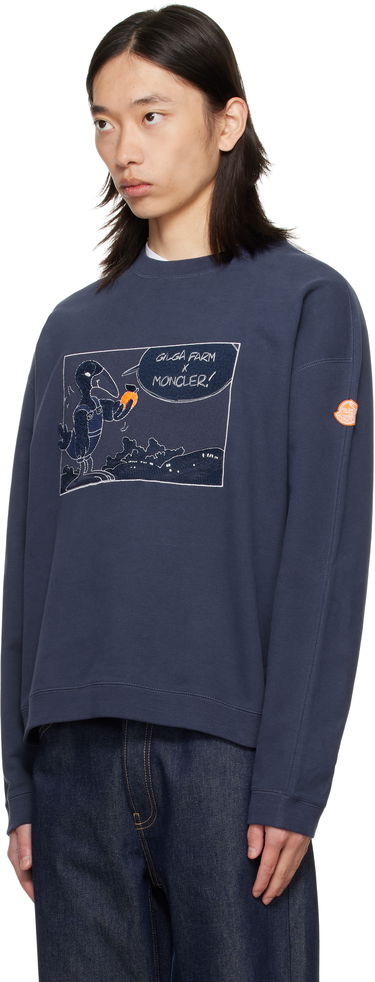 Huppari Moncler Moncler Genius x Gilga Farm Cotton Sweatshirt Tummansininen | K24028G0000289AUJ, 3