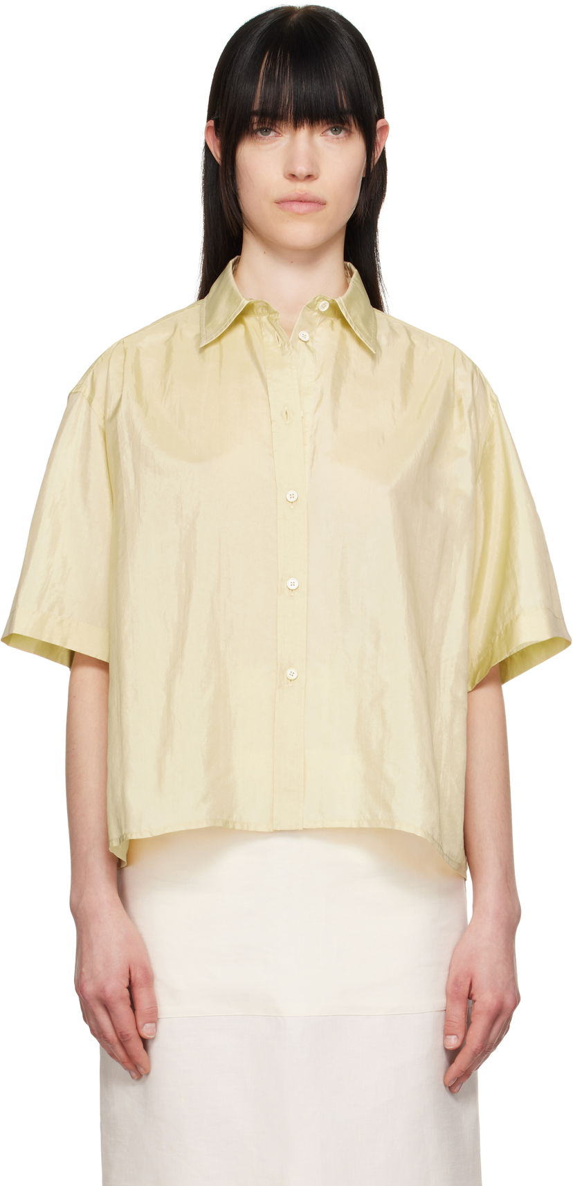 Paita Jil Sander Jil Sander Spread Collar Boxy Shirt Keltainen | J40DL0167_J70003