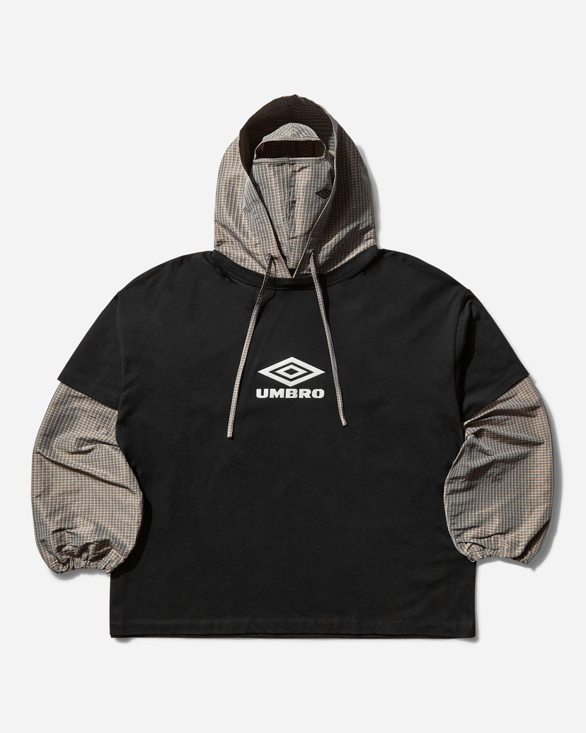 Huppari Umbro Cut Up Plaid Masked Hoodie Musta | UBMW0365JY106 BLK0047