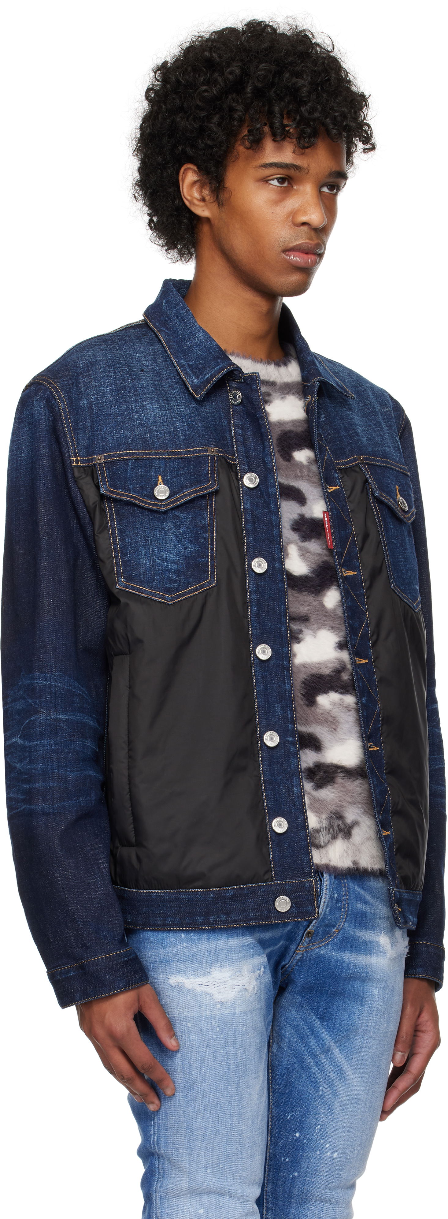 Takki DSQUARED2 Dsquared2 Denim Puffer Jacket Sininen | S74AM1576_S30664, 1