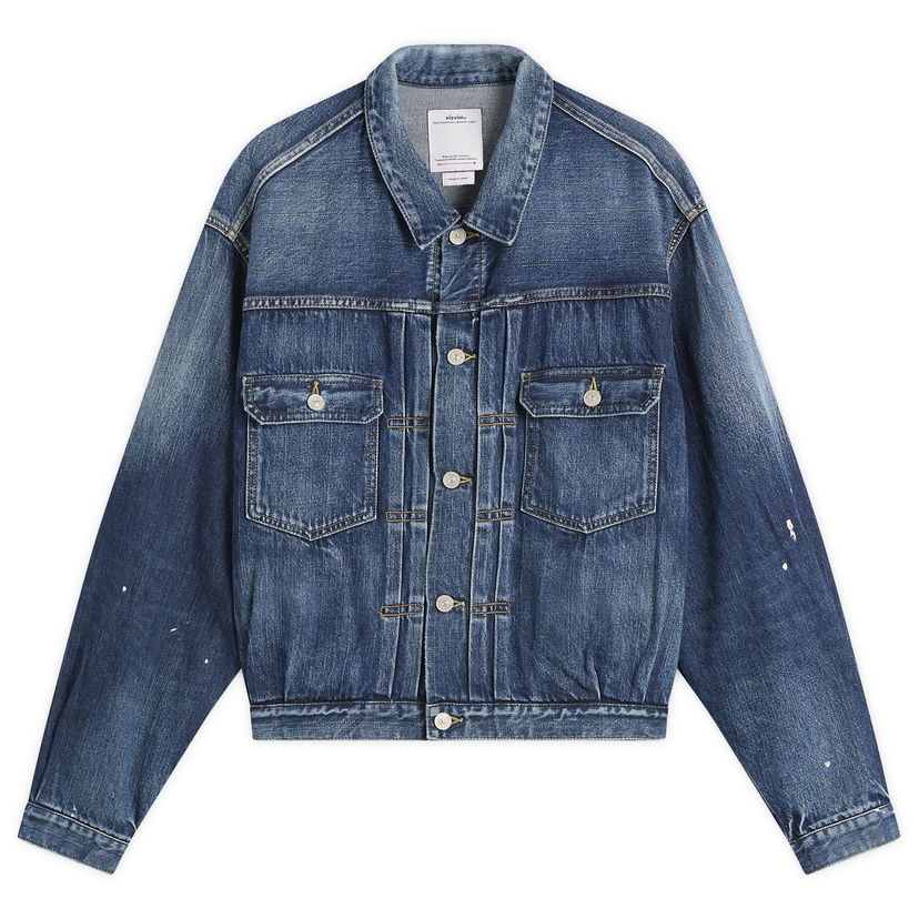 Takki visvim Social Sculpture 101 Paint Splatter Denim Jacket Sininen | 0125205006002-DEN