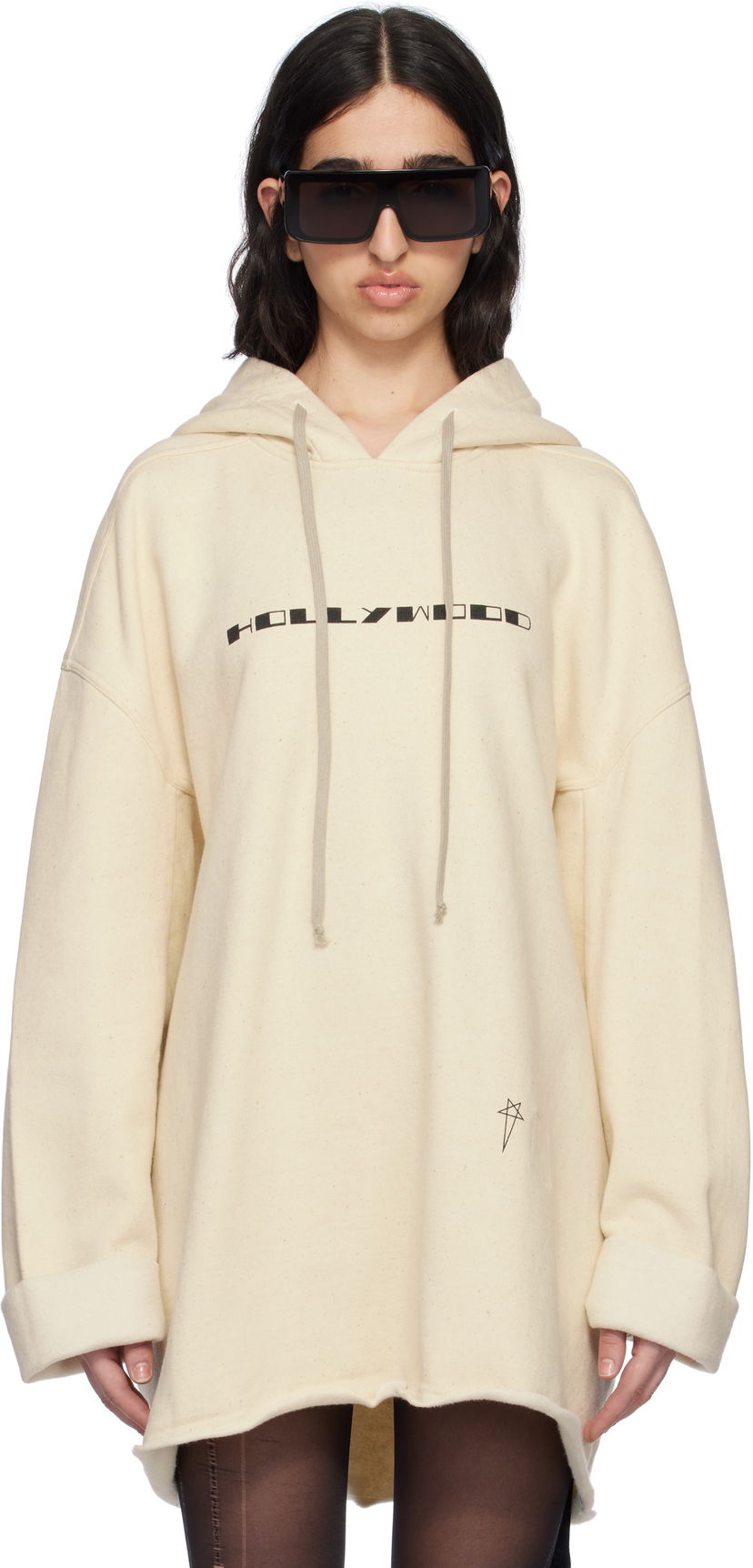 Huppari Rick Owens Rick Owens DRKSHDW Hollywood Peter Hoodie Beige | DS01E3231 FNEP5P