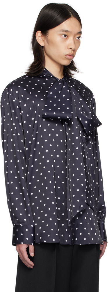 Paita Simone Rocha Simone Rocha Front Bow Polka Dot Shirt Tummansininen | 5285 1203, 1