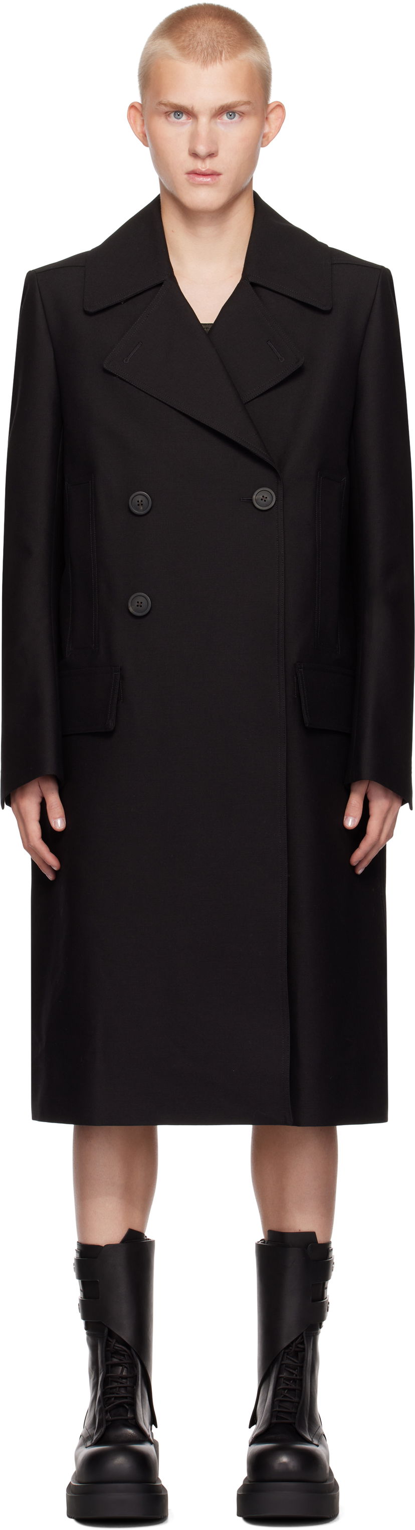Takit Rick Owens Slim Drella Coat Musta | RL02D6973 WUT