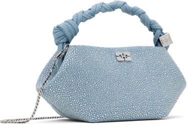 Käsilaukku GANNI GANNI Mini Bou Bag with Rhinestones and Knotted Handle Sininen | A6655, 1