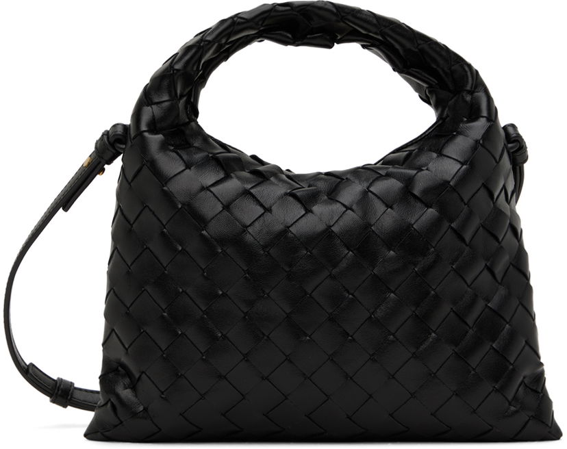 Käsilaukku Bottega Veneta Mini Intrecciato Leather Shoulder Bag Musta | 777586 V3IV1