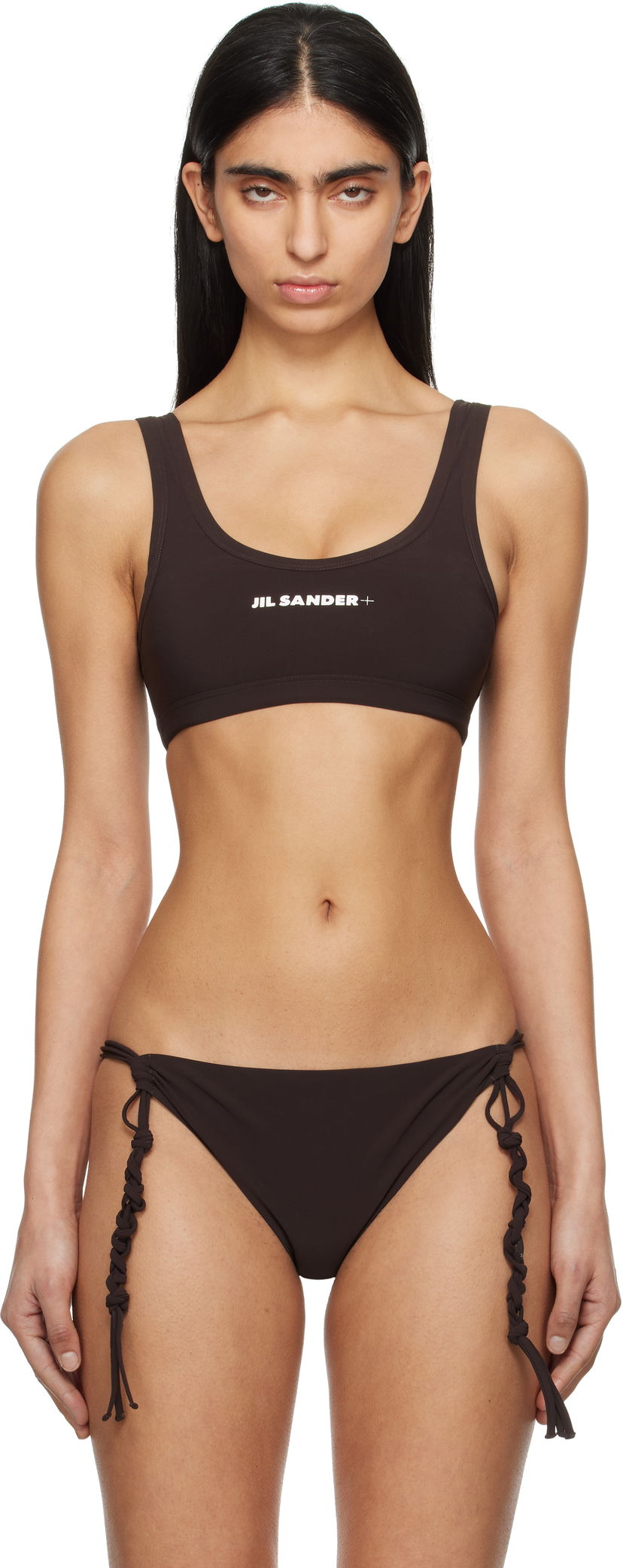 Uimapuvut Jil Sander Jil Sander+ Logo Bikini Top Ruskea | J40BR0006_J20011