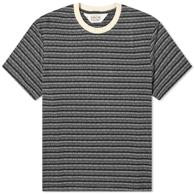 T-paita Brain Dead Brain Dead Pruned Striped Short Sleeve Tee Harmaa | O22003120BK